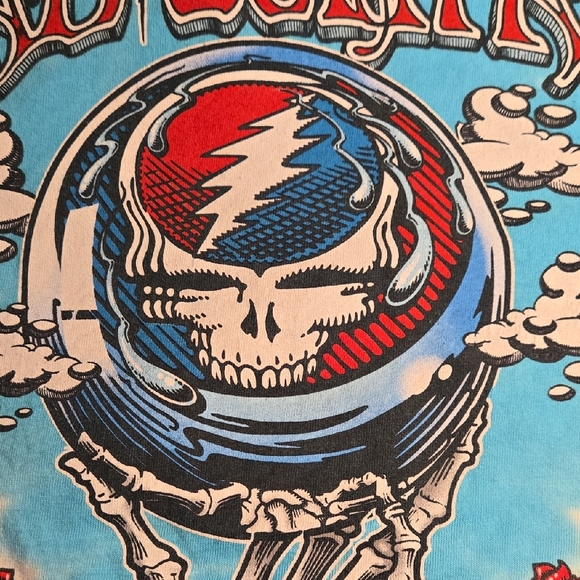 Liquid Blue Tie-Dye Grateful Dead Tee - Blue, Green, Purple - Picture 5 of 9